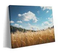 Modern Wheat Field Wall Decorations for Bedroom Countryside Harvest Season Nature Landscape Canvas Wall Art for Living Room Painting Stretched And Framed Ready to Hang Home Decor 12x18inch(30x45cm)