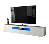 Modern White 200cm Matt Gloss TV Stand Cabinet Suitable for 55 - 80 Inch 4K LED Flat Screen TV's