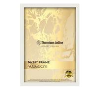 Modern White 40 x 60 cm Poster Frame Crystal Clear Acrylic Front Picture Photo Frame 60x40cm MDF Backing With Both Ways Hanging Hooks - Home Office Use