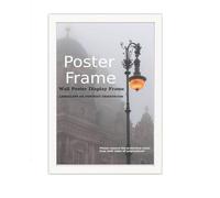 Modern White A1 Wall Photo Frame - Contemporary Home Office Decor Display Poster- Clear Acrylic Front - MDF Backing With Bothways Wall Hanging Hooks