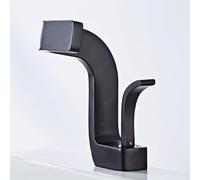 Modern White and Gold Bathroom Basin Mixer Tap with Waterfall Design Single Handle Hot and Cold Water Faucet