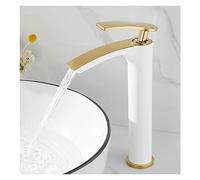 Modern White Bathroom Sink FaucetDeck Mounted Hot & Cold Water Mixer SingHandOne HoDesign Stylish Basin Tap for Contemporary Washbasins