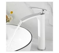 Modern White Bathroom Sink FaucetDeck Mounted Hot & Cold Water MixerSingHandWashbasin TapStylish One HoDesign for Contemporary Home Decor