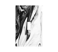 Modern White Black Marble Ink Abstract Art 1 Gang Light Switch Plate Outlet Decorative Single Toggle Wall Plate Cover Electrical Switchplate Faceplat Room Decorate