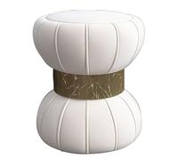 Modern White Bow Tie Hours Ottoman with d Trim Small Accent Foot Stool for Living Room Bedroom or Balcony Home Decor Fur