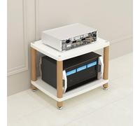 Modern White Corner AV Media Stand - 2/3/4 Tier Open Storage Audio Rack Multi-Media Stereo Cabinet Audio-Video Shelving Tower (60x48x46cm) - Stylish Home Entertainment Solution