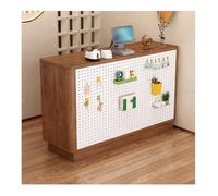 Modern White Desk with Lockable Drawer Elegant Reception Counter for Salons and Events 90 cm Stylish Wood Finish Compact Workstation for Home Office.