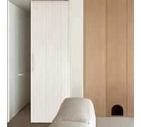 Modern White Folding Door - Honeycomb Design No-Drill Interior Sn Door for Living Room Kitchen RV - Custom Size 100x220cm (39.3x87in) Sliding Partit