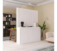 Modern White Folding Room Divider - No Assembly Required Versatile Privacy ion for Office or Exhibit Spaces - Stylish & Functional Screen for Enhanced Privacy and Space Management