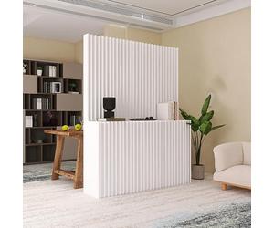 Modern White Folding Room Divider - No Assembly Required Versatile Privacy ion for Office or Exhibit Spaces - Stylish & Functional Screen for Enhanced Privacy and Space Management