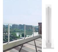 Modern White Glass Railing Post for Patios & Terraces Stylish Glass Balustrade Hardware Durable Handrail Supports for Steps & Decks Elegant Outdoor Safety Solution