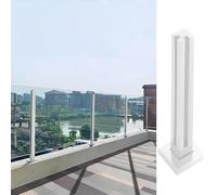 Modern White Glass Railing Post for Terrace & Patio Sl lass Balustrade Hardware Durable Handrail Supports for Stairs & Decks Stylish Safe Easy Installation