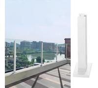 Modern White Glass Railing Posts for Patios & Terraces Sl lass Balustrade Hardware Durable Handrail Supports Stylish Deck & Stair Solutions Easy Installation