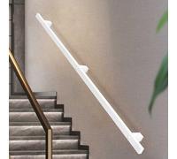 Modern White Iron Handrail for StairsIndustrial Style WallMounted Railing Available in 1m 1.5m 2m 5m and 6m Lengths Ideal for Indoor & Outdoor Use