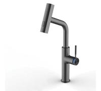 Modern White Kitchen Faucet with Pull Out Design and Waterfall Water Outlet Single Handle Cold & Hot Dual Control Sink Tap Black Rose Gold Finish (Brushed Gray9)