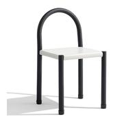 Modern White Leather Dining Chairs with Hollow Back Carbon Steel Frame No Armrests 150kg Load Capacity for Kitchen Bedroom Living Room Furniture