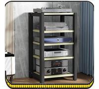 Modern White Maple 5-Tier HiFi Amplifier Rack & Media Stand - Floor-Standing Audio Tower & CD Player Cabinet for Home Theatre and Enhanced Entertainment Experience