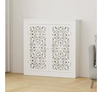 Modern White MDF Radiator Covers - Breathable Heater Decoration, Stylish Radiator Cabinet with Storage Shelf & 2 Doors, Perfect for Home & Office Heating Solutions.
