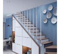 Modern White Metal Stair il Set L-Type Outdoor & Indoor Wrought Iron Railing 115cm Transition il for Stair Safety & Style