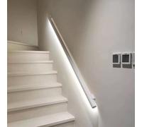 Modern White Metal Wall Mounted il - Industrial Indoor Railing for Safe, 500LBS Load Capaci, Non-Slip Design for Kids, Seniors & Pregnant Women - Perfect for Lofts & Porches