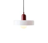 Modern White Milk Pendant LightNordic Style Coastal Chandelier for Kitchen Dining Room Bedroom VerandaContemporary Ceiling Lamp (White + Red)