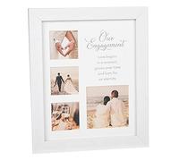 Modern White Multi Picture Frame - Engagement - Love begins in a moment