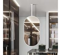 Modern White Oval Hanging Ceiling Mirror 50x70cm - Slish Floating Bathroom & Wall Decor for Home & Hotel - Ele Creative Design for Chic Spaces