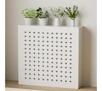 Modern White Radiator Cover Shelf with Cross HolesStylish Heater Cabinet for Living Room Bedroom & BathroomDecorative Home Furniture (80x60x20cm/31x24x8in)