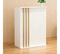 Modern White Reception Desk，compact Reception Table With Lockable Drawers For Small Spaces Beauty Salon Counter Office Reception For All Clothing Stores，modern Retail Counter