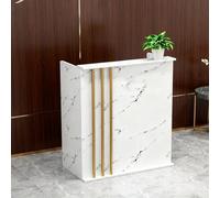 Modern White Reception Desk，compact Reception Table With Lockable Drawers For Small Spaces Beauty Salon Counter Office Reception For All Clothing Stores，modern Retail Counter
