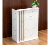 Modern White Reception Desk，compact Reception Table With Lockable Drawers For Small Spaces Beauty Salon Counter Office Reception For All Clothing Stores，modern Retail Counter