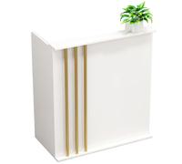 Modern White Reception Desk with Lockable DrawersVersatile Counter for Retail Convenience Stores Barber Shops and HotelsSl nd Functional Design