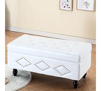 Modern White Shoe Storage Bench Ottoman - Leather Solid Wood nizer Multifunctional Toy Chest for Living Room & Hallway Stylish Storage Solution