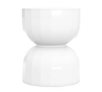 Modern White Side Table Round Accent Table Small Plastic End Table Creative Nightstand for Living Room Bedroom Entryway - Stylish Home Décor