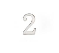 Modern White Stainless Steels Door Plaque Digits 0-9 with Backing Adhesive, 5 * 3cm House sign Numbers for Outside Address Plate, Apartment Exterior Hotel Home Room Yard street Mailbox Label Screw(2)