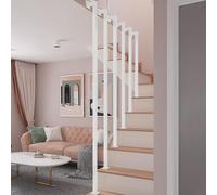 Modern White Stair Railing - L-Shaped Indoor/Outdoor il Metal Wrought Iron Safety Barrier 130 cm Staircase ils for Home & Garden Use,Einfarbig-3.3ft/100cm