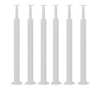 Modern White Stair Railing Spindles Adjustable Screw & Square Shoes for Indoor Renovation - 6 Pack Floor Mounting - Stylish Loft Design for Enhanced Safety & Aesthetics