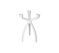 Modern White Three-Armed Candleholder Large - Minimalist Triple Arm Candlestick for Home Décor | Elegant White Candle Holder for Dining Table, Mantel, Living Room & Contemporary Interior Styling