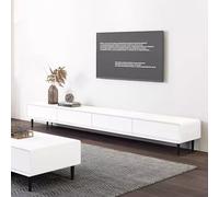 Modern White TV Stand Cabinet160cm Wooden Entertainment Center with 2 Drawers & Door Spacious Storage for Living Room & Office Stylish Floor Standing Unit