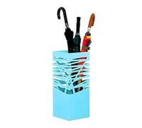 Modern White Umbrella Stand - Stylish Hollow-Out Indoor/Outdoor Holder for Walking Sticks & Umbrellas - Square Design for Hallway & Entryway Storage