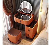 Modern White Vanity Desk With Adjustable Mirror And Drawers Ideal Makeup Desk For Bedroom With Brightness Settings Perfect For Girls And Women Stylish Vanity Table For Dr,Orange B-50cm/19.7in