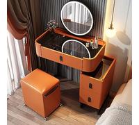 Modern White Vanity Desk With Adjustable Mirror And Drawers Ideal Makeup Desk For Bedroom With Brightness Settings Perfect For Girls And Women Stylish Vanity Table For Dr,Orange a-70cm/27.69in