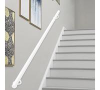 Modern White WallMounted Round Tube Handrail Antislip Available in 60cm/150cm/2m/240cm/3m/360cm/450cm for Indoor Stairs and Outdoor Steps (80cm)