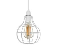Modern White Wire Frame Globe Ceiling Light Shade | Pendant Lights, Home Décor & Improvement Essential | 160mm Shade Width