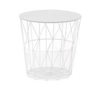 Modern White Wire Side Table | Lift-Off Tray | Living Room End Table