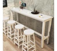 Modern White Wooden Bar Table Rectangular Counter Height Dining Console Long Kitchen Sofa Table - 39.4" L x 11.8" W x 39.4" H Stylish & Functional Home Furniture
