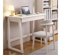 Modern White Wooden Home Office DeskEasy Assembly Writing Table for Bedroom & StudySmall/Large PC Desks (100x45cm/39x18in) Stylish Farmhouse Design