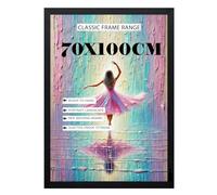 Modern Wide Poster Frame Thin Black 100x70cm Shatter-Proof Perspex Front Solid Mdf Wooden Frames Portrait & Landscape for Home & Office Décor