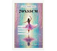 Modern Wide Poster Frame Thin White 55x70cm Shatter-Proof Perspex Front Solid Mdf Wooden Frames Portrait & Landscape for Home & Office Décor