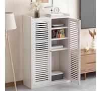 Modern WiFi Router Sto Cabinet - Floor Standing Hidden Box with Adjustable Shelves Cable ment & Power Strip for Home Office White 23.2" x 9.8" x 38.1"